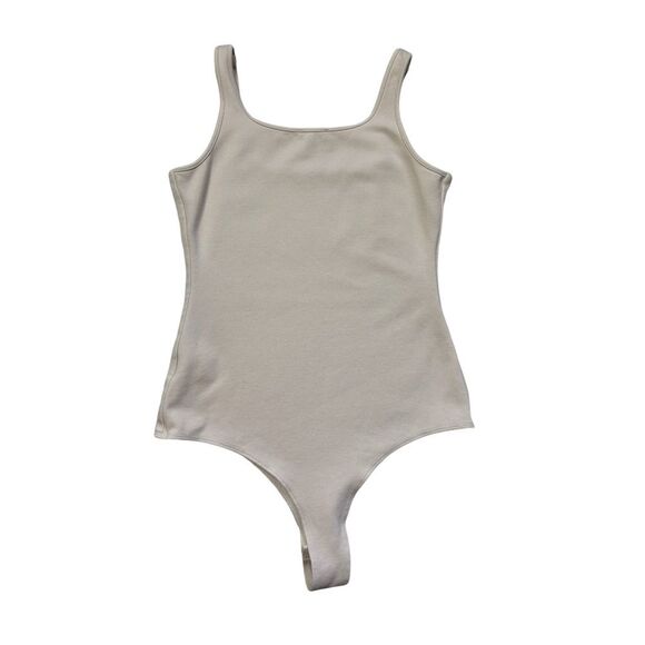 Shinestar Square Neck Thong Beige Bodysuit - Picture 3 of 4